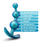 Blush Anal Adventures Matrix Gamma 5.25" Curved Silicone Beaded Butt Plug - Anchortech Base, Stayput Wearable - Ultrasilk Smooth Beginners & Advanced Users Anal Plug For Women, Men & Couples - (Teal)