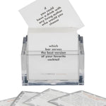 TableTopics Cocktail Question Card Game - 135 Conversation Starter Cards Featuring Questions, Facts, Quotes, and Mixed Drink Recipes, Fun Party Game for Adults
