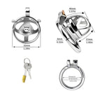 Stainless Steel Chastity Cages Male Sex Toys Cock Cage Hollowed Out Breathable Chastity Device With Hidden Lock And 2 Keys For Penis Restraints Chastity Belt For Men Metal Dick Cage (1.8In,Flat)