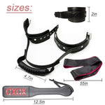 Bdsm Paddle & Leather Handcuffs With Grips And Adjustable Size And Satin Bandage Blindfold Eye Mask Suitable For Adult Learn To Sm Game (2)