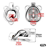 Stainless Steel Chastity Cage Chastity Belt Cock Cage With Anal Plug Sex Toy Penis Cage Chastity Devices Lock Design Bdsm Toys For Couples Sex (Silver,45Mm)