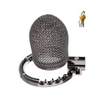 Metal Cock Cage Male Chastity Cage With Adjustable Rings In 7 Sizes Sex Toys Penis Cage Breathable Retractable Stainless Steel Chastity Device With Lock To Bondage Man'S Penis (S,B)