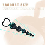Silicone Anal Beads,Heart Shaped Anal Plug,Anal Sex Toys For Men,Women And Beginners,Sex Toy For Vagina,Long Butt Plug,G Spot Beads Toy (Six Beads)