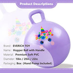 Hopper Ball, Unicorn Hopping Toys For Kids, 18 Inch Bouncy Ball With Handle, Purple Inflatable Bouncing Hoppity Hop Toys For Boys And Girls Gifts