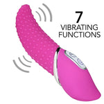 Pink Textured Tongue Vibrator with 7 Powerful Functions for GSpot and Clitoral Stimulation
