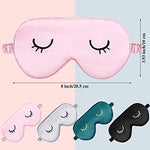 4 Pcs Cute Sleep Masks for Women Silk Eye Masks for Sleeping