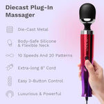 Die Cast Metal Vibrating Wand Massager for Women's Intimate Pleasure