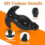 Large Butt Plug Realistic Anal Dildo,3.46" Diameter Big Black Dildo XL Anal Plug with T-Base,Thick Knot Butt Plug Huge Anal Trainer Stretcher,Adult Sex Toys for Men Women Couples