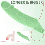 4 Pcs Reusable Penis Sleeves, Soft Green Cock Sleeve Penis Extender Adult Sex Toys For Men Women, Dick Enlarger Male Sex Toy For Couples Pleasure