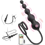 Anal Beads Couples Male Adult Sex Toys - Vibrating Anal Butt Plug With Cock Ring, Strap On Anal Dildo, Remote Control App Prostate Massager Penis Ring Vibrator With 9 Vibrations, Sex Toy For Men