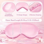 24 Pcs Silk Sleep Eye Masks Soft Satin Masks for Sleeping with Adjustable Elastic Strap Comfortable Blindfold Eyeshade for Men Women Travel Nap Night Sleep (Light Pink)