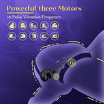 Male Sex Toys Anal Plug, Vibrating Butt Plug With 10 Modes? Anal Beads Prostate Massager For Women & Men, Waterproof Silicone 3 Vibrating Motor G Spot Stimulator Adult Sex Toy For Men