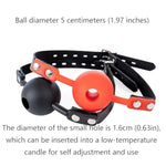 5Cm Mouth Ball Gag Breathable Gag Silicone Ball With Holes Open Mouth Ball Gag Bondage Restraint Sex Toy (Red)