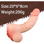 2 In 1 Design Realistic Dildo Pocket Pussy Tight Channels Soft Realistic Dildo For Women Men, Unisex Masturbators Dildos Ass Sex Toy Sleeve Extender For Male Women Couple