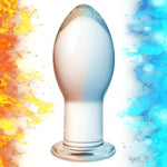 Glass Butt Plug Crystal Tapered Head Anal Plug For Anal Training Stimulation And Expansion Long Neck Mushroom Shaped Adult Sex Toys For Men Women Couples (S)