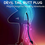 Anal Plug With 108Cm Devil Tail, 3.5Cm Stainless Steel Butt Plug With Pu Leather Whip Tail 2 In 1 Sexy Buttplug Tail Sex Toys Flirt For Women Men Adult Couples Play
