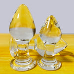 3Pcs Crystal Glass Anal Butt Plug Set - Small, Medium And Big Glass Butt Plug Anus Training Kit Sex Glass Anal Plug Masturbation Sex Slave Abuse Sex Toys For Women Men Couples Lover