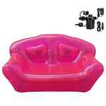 Inflatable Deck Chair With Air Pump, Pvc Lounger Sofa For Indoor Living Room Bedroom, Outdoor Travel Camping Picnic Beach (Red)