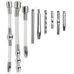 9 PCS Flat Chastity Lock Accessories Stainless Steel Catheter Urethral Sound Sex Toys Long Silicone Hose Transparent Catheter Horse Eye Stick Set