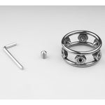 Stainless Steel Cock Ring with 6 Metal Spikes for Enhanced Erection Delay and Sensation