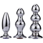 Stainless Steel Anal Beads Butt Plug With Big Balls And Purple Jewelry Prostate Massage Trainer Anal Dilator For Couple And Lovers