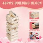 Adults-Only Tumbling Tower Game: Romantic Naughty Block Stacking Challenge For Couples - Date Night & Valentine'S Day Wooden Tumbling Tower Set