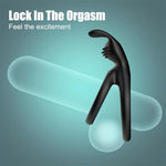 Dual Cock Ring With Rabbit Ear For Clitoral Stimulation Massager Male Penis Ring Sex Toys Strong Erection Enhancement Delay Ejaculation For Men Couples