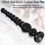 13-Inch Anal Bead Plug - Extra Large 10-Bead Flexible Long Anal Dilator with Gradual Sizing Anal Training Toy for Couples, Anal Bead Chain, Prostate Massage Stimulation Plug Adult Novelty