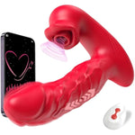 Thrusting Dildo Vibrator,Adult Sex Toys For Women 4In1 Wearable G Spot Vibrator Rose Sex Toy,Clitoral Tongue Stimulator With 9 Thrusting 9 Sucking Modes,Couples Sex Toy Sexual Pleasure Tools For Women
