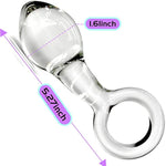 Glass Butt Plug With Pull Loop Anal Plug Prostate Massager Anal Dilator With Long Neck And Tapered Head Fetish Masturbation Sex Toy For Men Women, 5.27 X 1.61 Inch