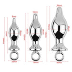 Metallic Silver Ring Anal Plug Vestibular Anal Dilator Butt Plug Anal Trainer Toys Fetish Anal Plug Sex Tools(L)