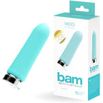 Bam Bullet Vibrator, Rechargeable Waterproof 10 Vibration Mode Adult Sex Toy, Turquoise