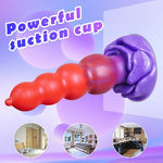 Soft Silicone Anal Beads Plug, Colorful Suction Cup Toy for Men Women