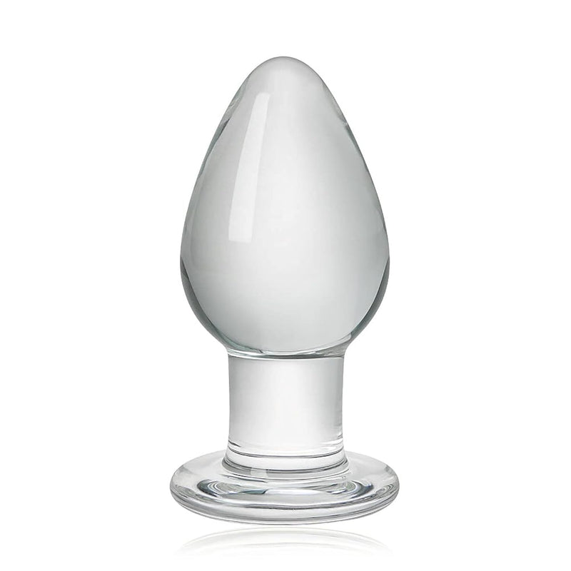 Glass Butt Plug Anal Sex Toy Prostate Massager Small Mushroom Shaped Anal Trainer For Women Men Couple Beginner Transparent