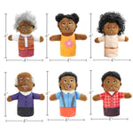Finger Puppet Family Finger Puppet,6Pcs Cute Puppet Mini Plush Toys Teaching Show,Soft Puppet For Kids Family Members Role Playing Birthday Party (African Style)