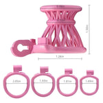 Male Inverted Chastity Cage Sex Toy Set With 4 Cock Rings, 3D Small Negative Chastity Devices Locked Cock Cage Nylon Fish Trap Shape Adult Penis Sm Bondage Device Sex Toys For Men & Gay