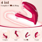 Vibrating Cock Ring Couple Sex Toys – Penis Ring Vibrator with Clitoral Stimulator & Anal Stimulator, G-Spot Vibrator Sleeve, 10 Vibration Modes, Open Design Mens Sex Toy for Men Women, Female Sex Toy