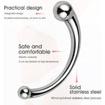 Double Ended Stainless Steel Spot Wand Massage Stick Pure Metal Penis P-Spot Stimulator Anal Plug Dildo Sex Toy For Women Men (S,14 Oz)