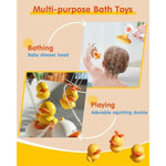 Duckie Baby Bath Toys, Baby Bath Shower Head For Bathtub With Three Squirting Ducks, Birthday Gift For Toddler Boys Girls