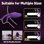 Vibrating Cock Ring With Clitoral Stimulator Silicone Penis Ring Vibrator With G Spot Clitoris Vibrator Rechargeable Waterproof 10 Vibrations Adult Male Sex Toy For Male Female Couple Pleasure?Purple?