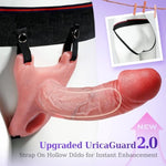 Strap-On Penis Sleeve Male Vibrator - 5-In-1 Strap On Hollow Dildo Enlarger Upgraded App & Remote Control Multiple Modes?Adult Male Sex Toys Penis Ring Extender Cock Sleeve For Men Couples