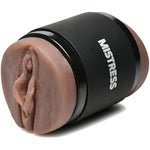 Mistress Double Shot Pussy & Ass Stroker Masturbator Made With Realistic Bioskin? For Men & Couples. Textured Inner Tunnel For Stimulation With Realistic Anus & Vagina - Dark