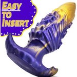 Anal Plug Butt Plug With Safe T-Base Mixed-Color Silicone Prostate Massager Monster Dilator With Multiple Textures Sex Toy For Women Men Masturbation (L)