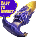 Anal Plug Butt Plug With Safe T-Base Mixed-Color Silicone Prostate Massager Monster Dilator With Multiple Textures Sex Toy For Women Men Masturbation (S)
