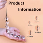 4 Sizes Unisex Glass Anal Beads Plug Big Smooth Crystal Balls Butt Plug Adult Erotic Toys With Finger Loop For Men/Women (Xl)