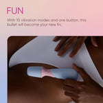 Femme Funn Small Vibrator Wand Massager - Womens Sex Toy Wand With 10 Powerful Vibration Modes - Waterproof, Aaa Battery-Operated, Single Button, Wireless Mini Vibrators With Flexible Head (Blue)