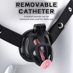 Male Chastity Cage With Belt, Chastity Device With 5 Sizes Rings And Invisible Lock For Man Penis Exercise Bondage Gear & Accessories Lightweight Adult Sex Toys(2D-Black)