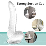 8.5" Long Clear Realistic Dildo Anal Sex Toy For Women,Soft Fantasy Dragon Cock G Spot Stimulator Vagina Massager With Suction Cup,Lifelike Jelly Penis Dong Butt Plug Female Masturbator For Men Couple