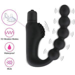 Vibrator Anal Bead Butt Plug 10 Speed Male Prostate Massager G-Spot Silicone Anal Bead Butt Plug Adult Men Sex Toys