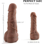 Realistic Soft Dildo To Enlarge Prolong,8.4 Inch Monster Dildo Adult Male Sex Toys Enlarger For Men Couple,3D Realistic Pocket,Realistic Dildos,Reusable Pump Sleeve Cock Extender (Brown, 8.3 Inch)